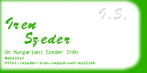 iren szeder business card
